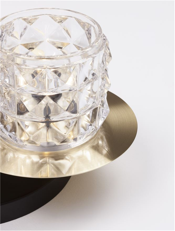 LAWAN plafoniera - 9009293 - Glosy Sandy Gold & Matt Black Metal Structured Glass [3]