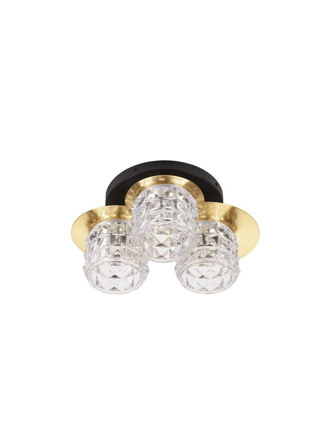 LAWAN plafoniera - 9009293 - Glosy Sandy Gold & Matt Black Metal Structured Glass [2]