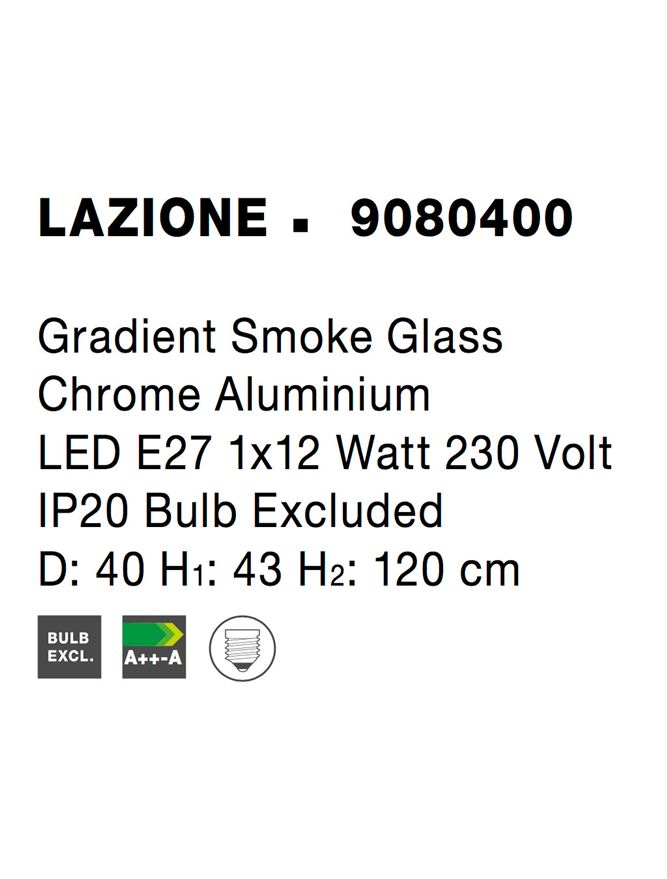 LAZIONE suspensie SP1 - 9080400 - Gradient Smoke Glass Chrome Aluminium [6]