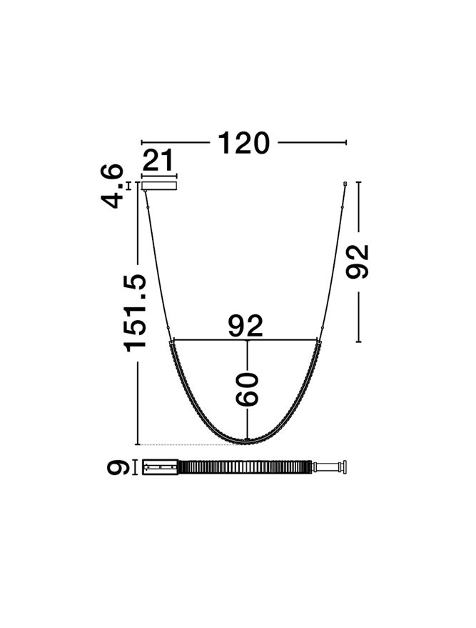 Suspensie moderna cristal Lazura Sp1 LINE - 56W - corpuri de iluminat moderne [3]
