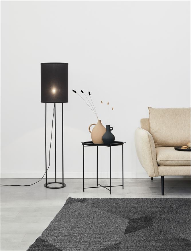 LEITH lampadar - 9043301 - Black Fabric Shade & Black Aluminium [1]