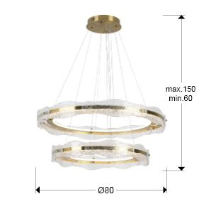 Lira 294508 LAMP 2 RINGS, GOLD - suspensie moderna Schuller [5]