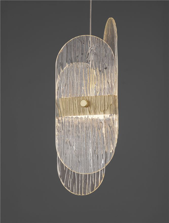 Lucien SP3 - Suspensie moderna sticla - Brass Gold Metal & Clear Glass (2700K) [5]