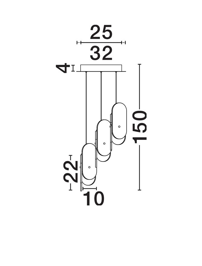 Lucien SP3 - Suspensie moderna sticla - Brass Gold Metal & Clear Glass (3000K) [8]
