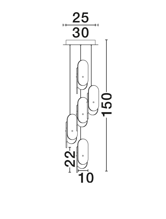 Lucien SP5 ROUND - Suspensie moderna sticla - Brass Gold Metal & Clear Glass (3000K) [7]