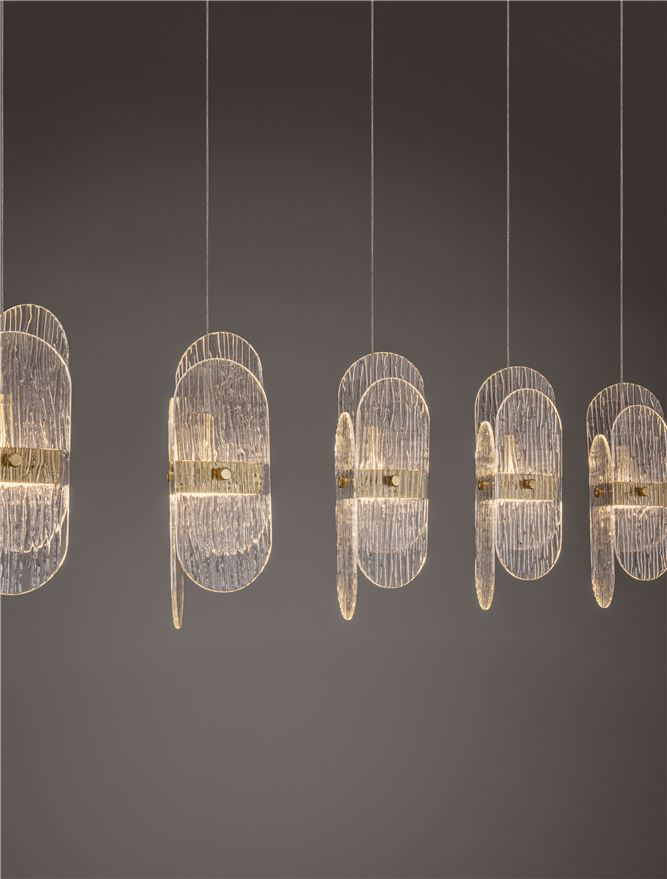 Lucien SP5 LINE - Suspensie moderna sticla - Brass Gold Metal & Clear Glass (3000K) [8]