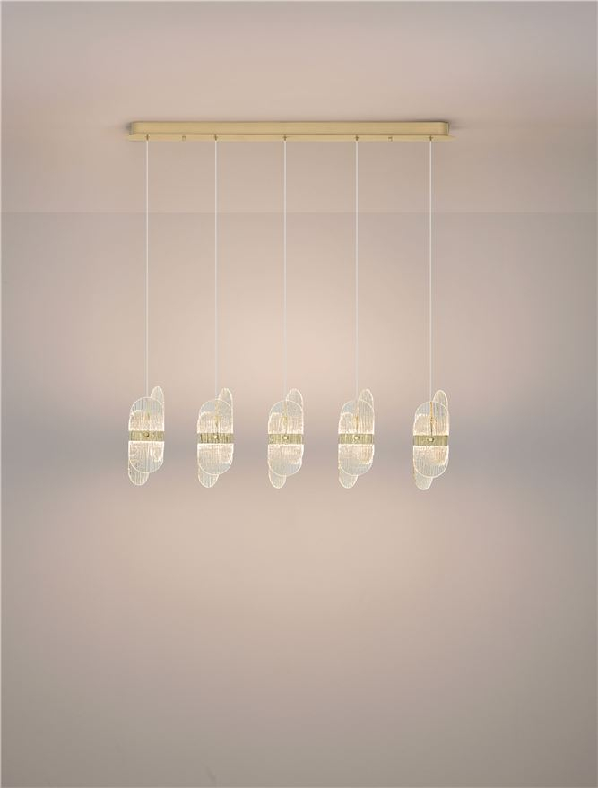 Lucien SP5 LINE - Suspensie moderna sticla - Brass Gold Metal & Clear Glass (2700K) [2]