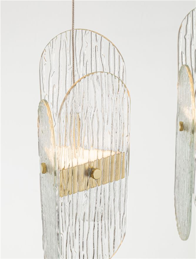 Lucien SP5 LINE - Suspensie moderna sticla - Brass Gold Metal & Clear Glass (2700K) [7]