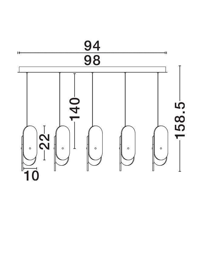 Lucien SP5 LINE - Suspensie moderna sticla - Brass Gold Metal & Clear Glass (3000K) [9]