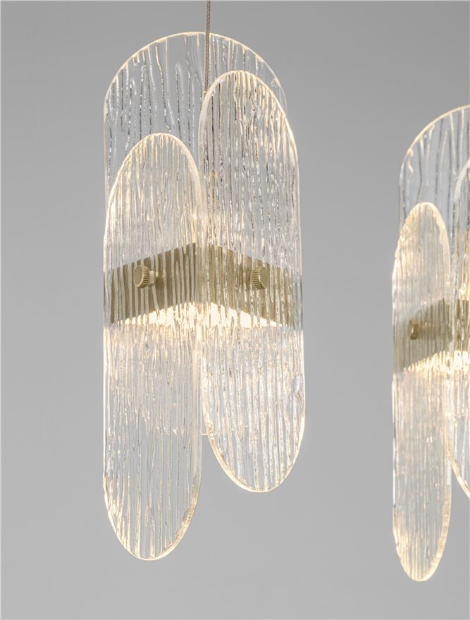 Lucien SP5 LINE - Suspensie moderna sticla - Brass Gold Metal & Clear Glass (3000K) [5]