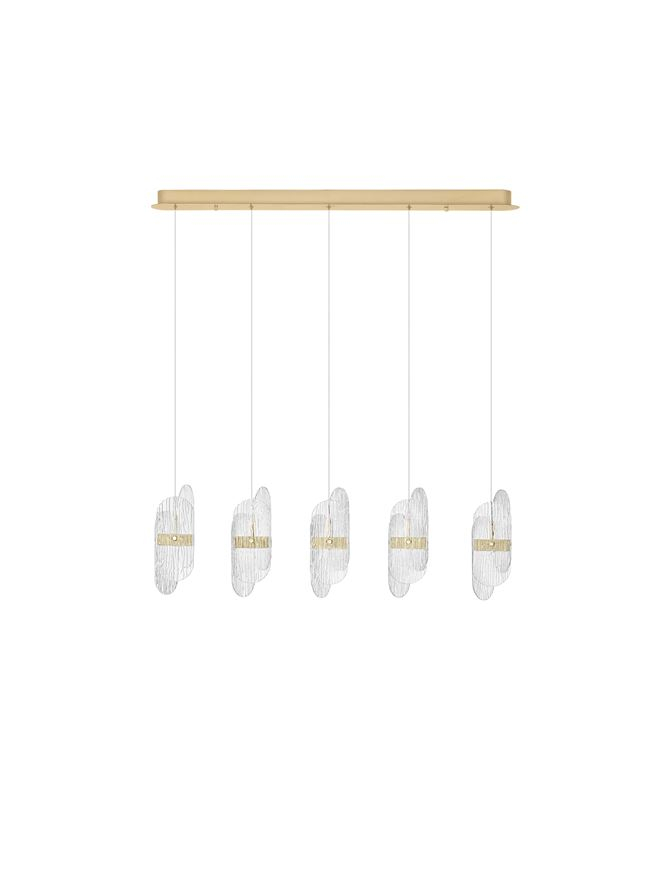 Lucien SP5 LINE - Suspensie moderna sticla - Brass Gold Metal & Clear Glass (3000K) [2]