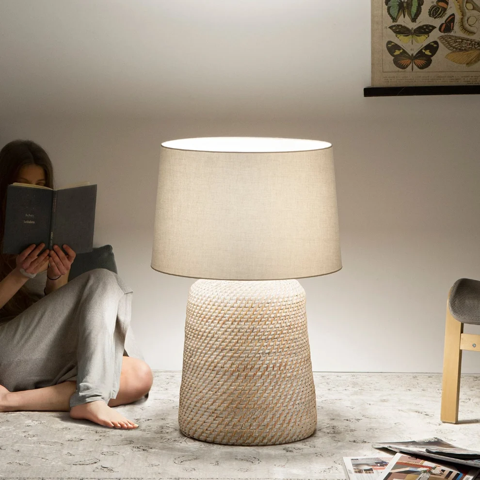 Lume THONET in rattan Bej, Alb [2]