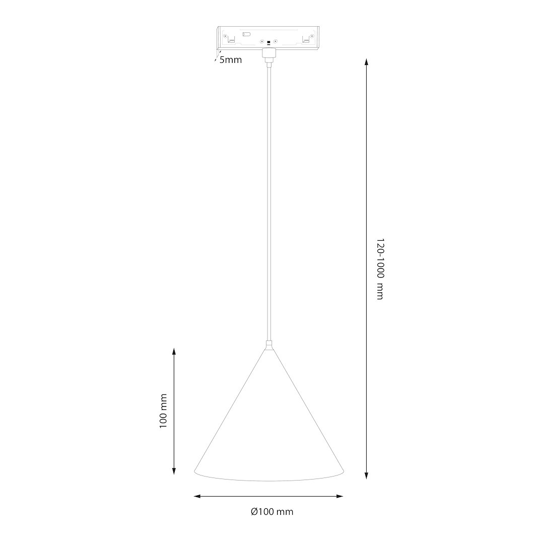 Magnetic track pendant cone 5mm 7W 4000K 24 grd [6]