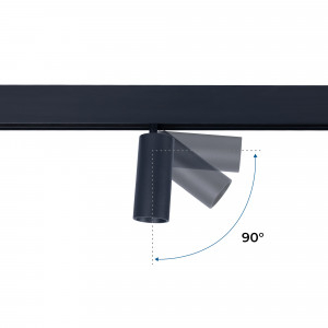 Magnetic track LED spotlight - 48V - 20W - DALI-2 dimmable CCT - Black [3]