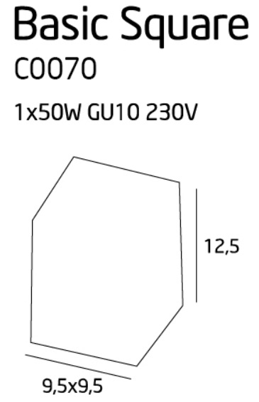 Maxlight C0070 Basic Square - spot aplicat [4]