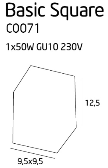 Maxlight C0071 Basic Square - spot aplicat [3]