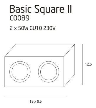 Maxlight C0089 Basic Square - spot aplicat [3]