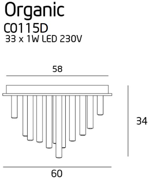 ORGANIC PL C0115D - plafoniera crom - dimabila [4]