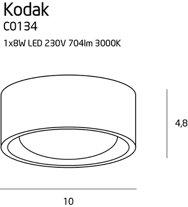 MAXLIGHT C0134 Plafoniera KODAK I, 7,7W [2]