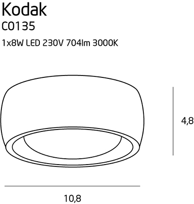 MAXLIGHT C0135 Plafoniera KODAK II, 7,7W [2]