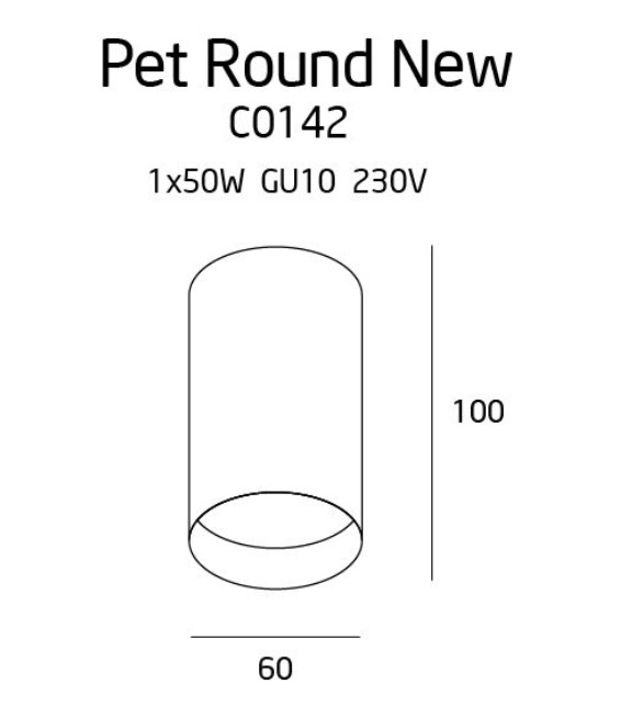 MAXLIGHT C0142  Plafoniera  PET ROUND NEW BLACK [2]
