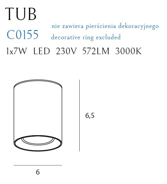Maxlight C0155 Tub + Decorative ring RC0155/C0156 [12]