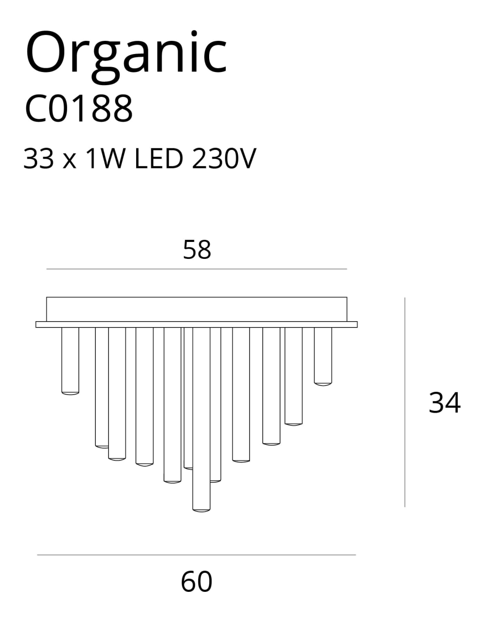 Maxlight C0188D Organic 60cm - plafoniera moderna [3]