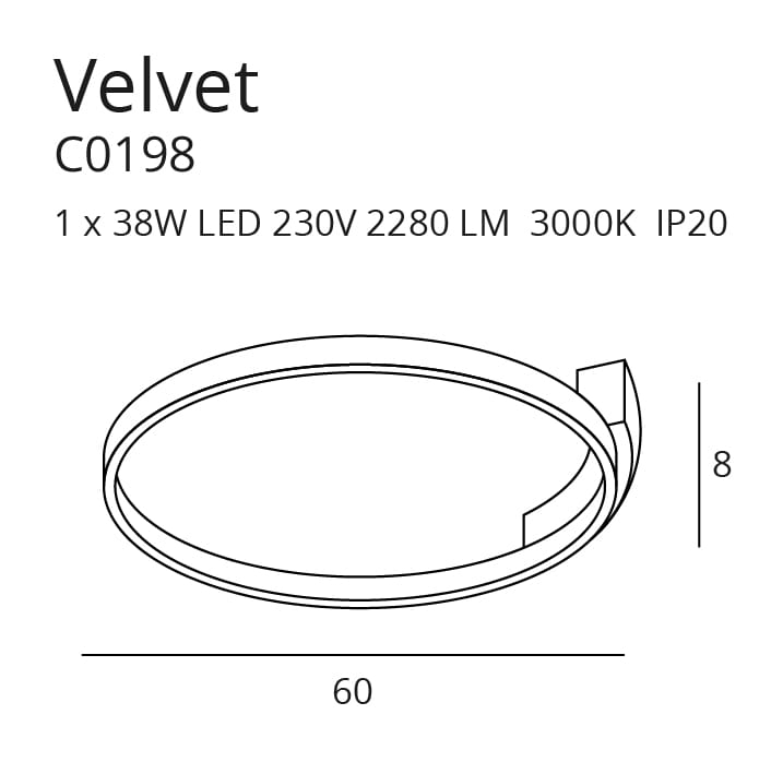MAXLIGHT C0198 PLAFONIERA MODERNA CU LED VELVET 38W Ø: 60 cm [6]