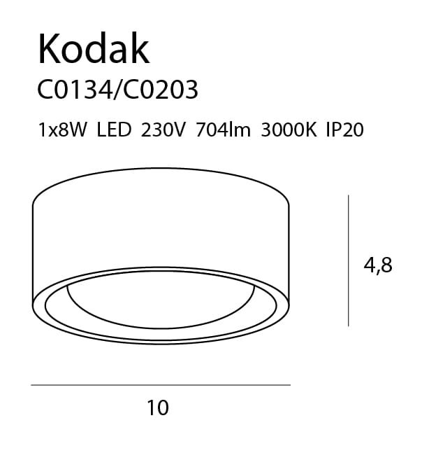 MAXLIGHT C0203 Plafoniera KODAK I BLACK, 7,7W [4]