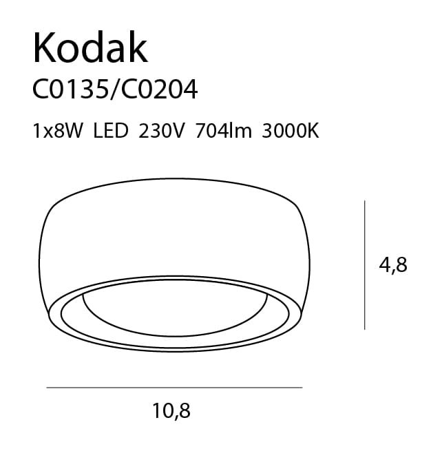 MAXLIGHT C0204 Plafoniera KODAK II BLACK, 7,7W [6]