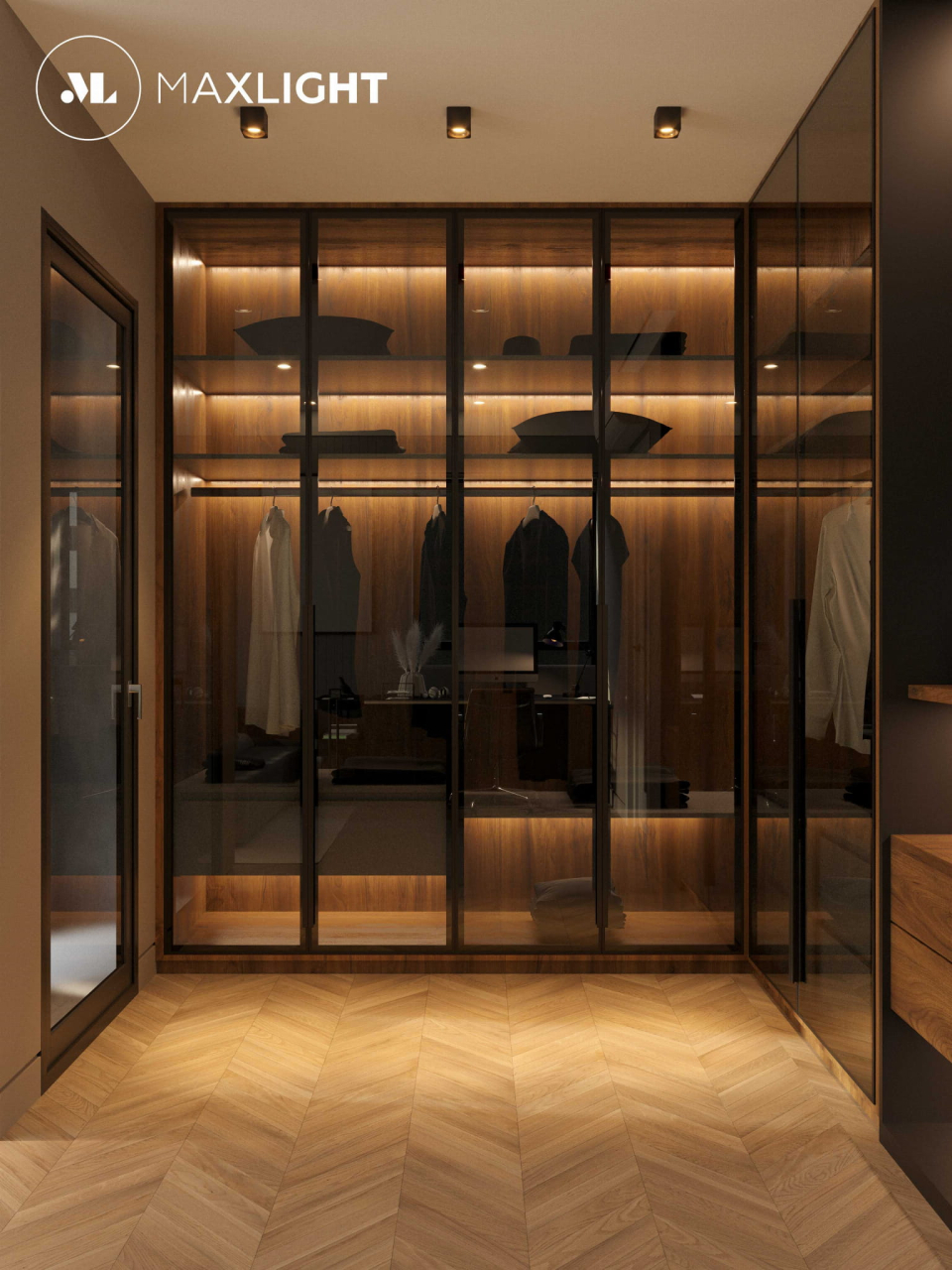 MAXLIGHT C0212 Plafoniera  TUB patrat negru +inel decorativ negru RC0155/C0156 GOLD [3]