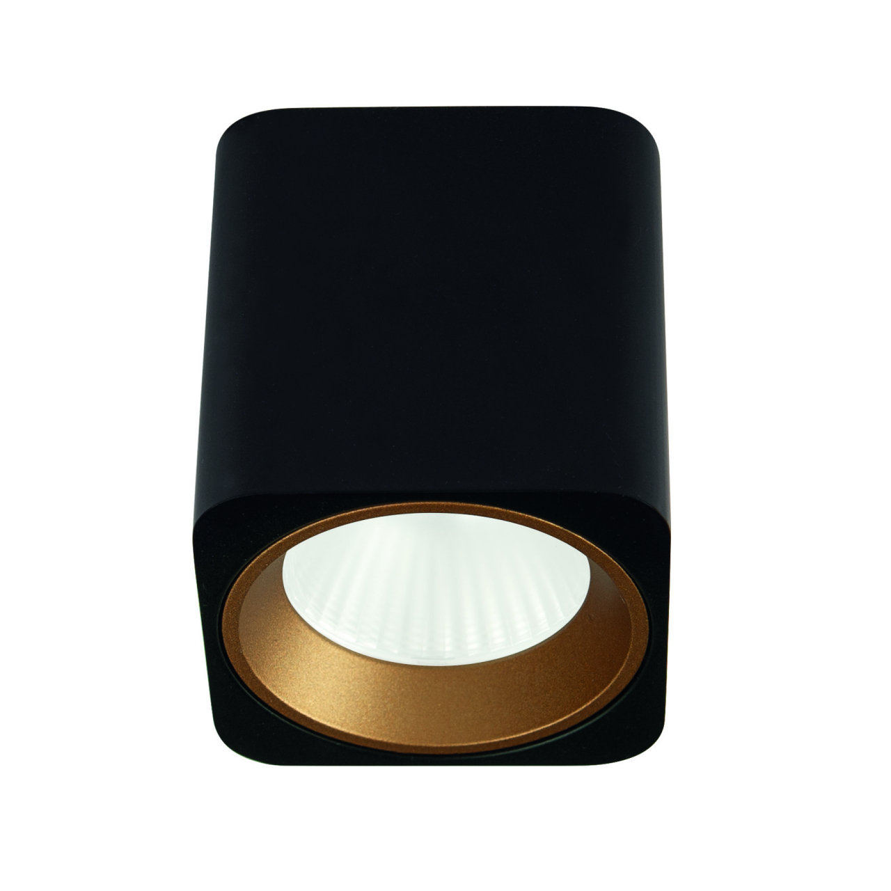 MAXLIGHT C0212 Plafoniera  TUB patrat negru +inel decorativ negru RC0155/C0156 GOLD [4]