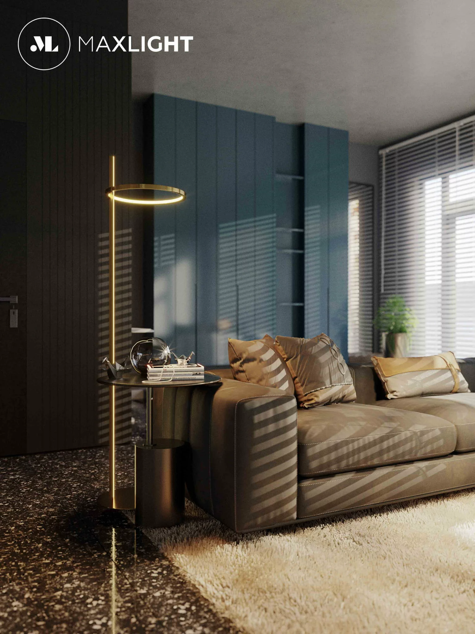 MAXLIGHT F0050 Lampadar LOZANNA 27W auriu [3]