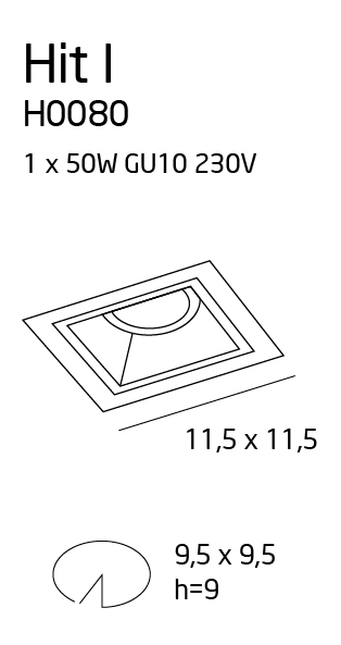 Maxlight H0080 Hit I - spot incastrat [3]