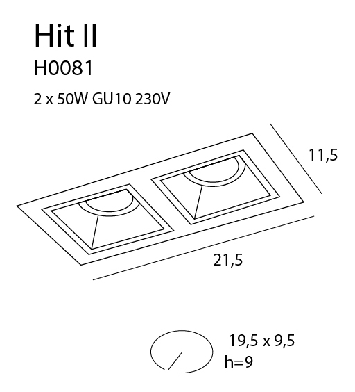 Maxlight H0081 Hit II - spot incastrat [4]