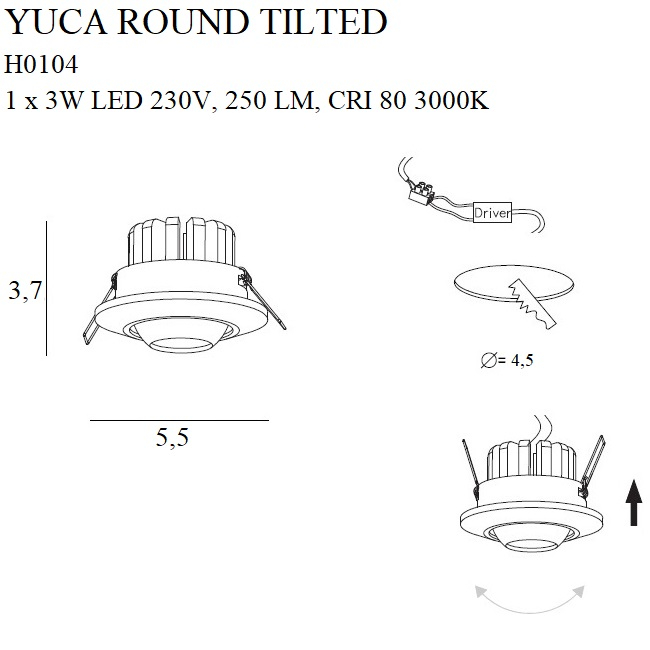 Maxlight H0105 Yuca Round Tilted [3]
