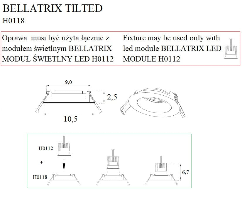 Maxlight H0118 Bellatrix Tilted - spot incastrat [4]