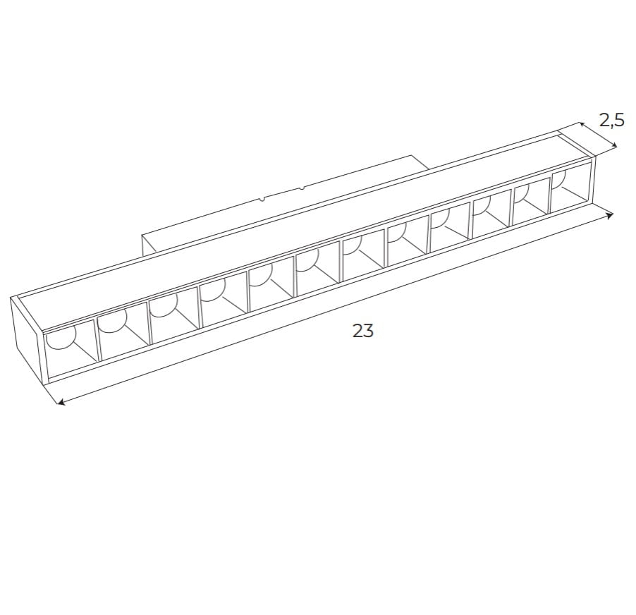 Maxlight M0026N Magnetic Linear grid 23cm On/Off 10W 775LM  3000K [6]