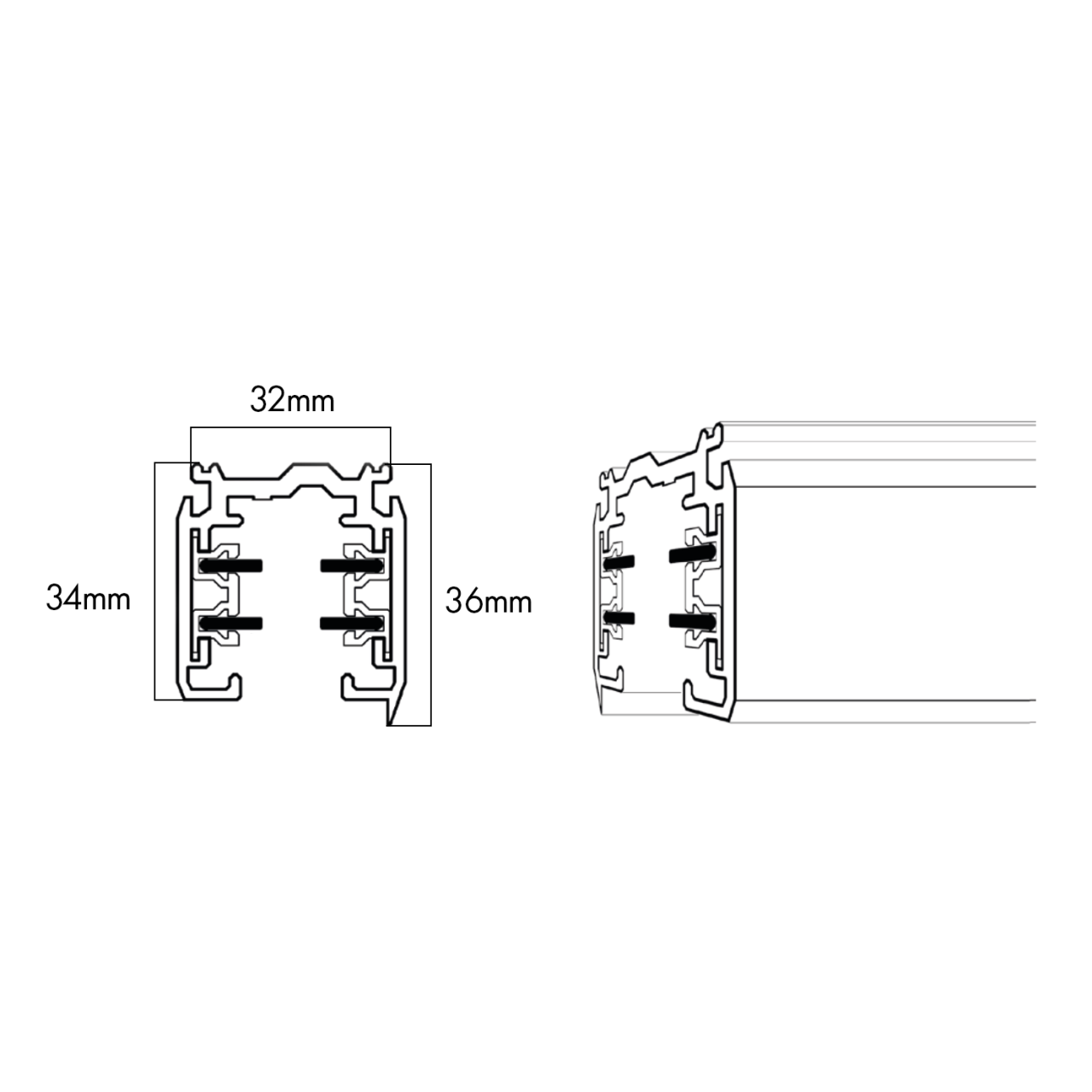 Maxlight MHT1-200-WH 3-circuits track 2m [5]