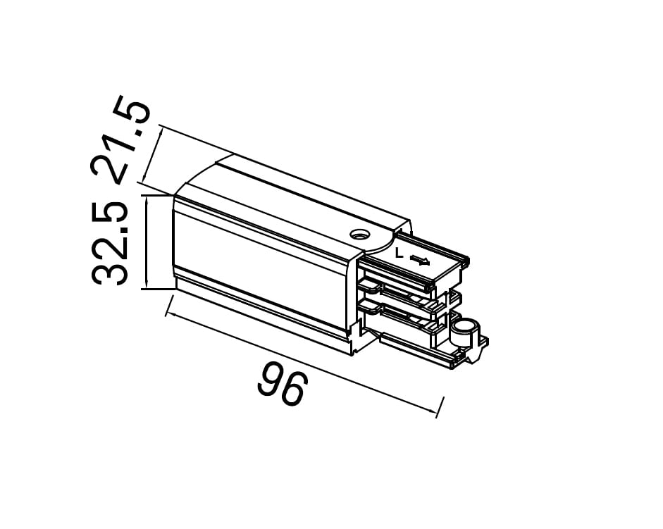 Maxlight MHT1-C/L-WH End power cap. left [3]
