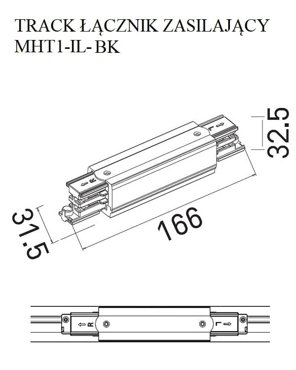 Maxlight MHT1-IL-BK Straight connector power supply [2]