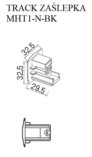 Maxlight MHT1-N-BK Cover cap for track [2]
