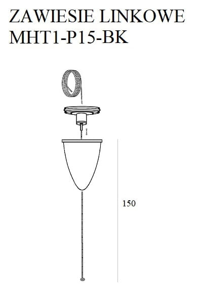 Maxlight MHT1-P15-BK Cable sling 1.5m. with adjustment without bracket [2]