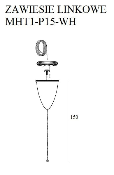 Maxlight MHT1-P15-WH Cable sling 1.5m. with adjustment without bracket [2]
