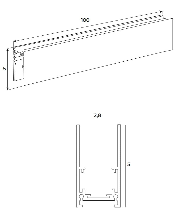 Maxlight MT0001 Magnetic High-profile surface-mounted track 1m [6]