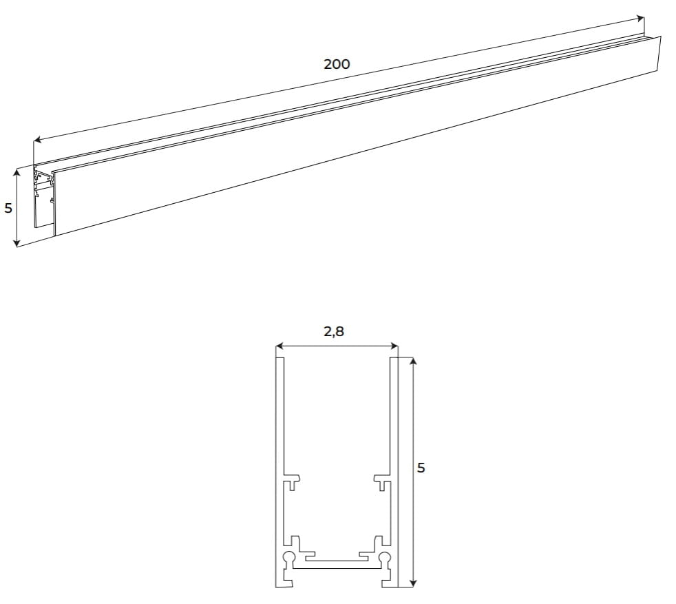 Maxlight MT0002 Magnetic High-profile surface-mounted track 2m [3]