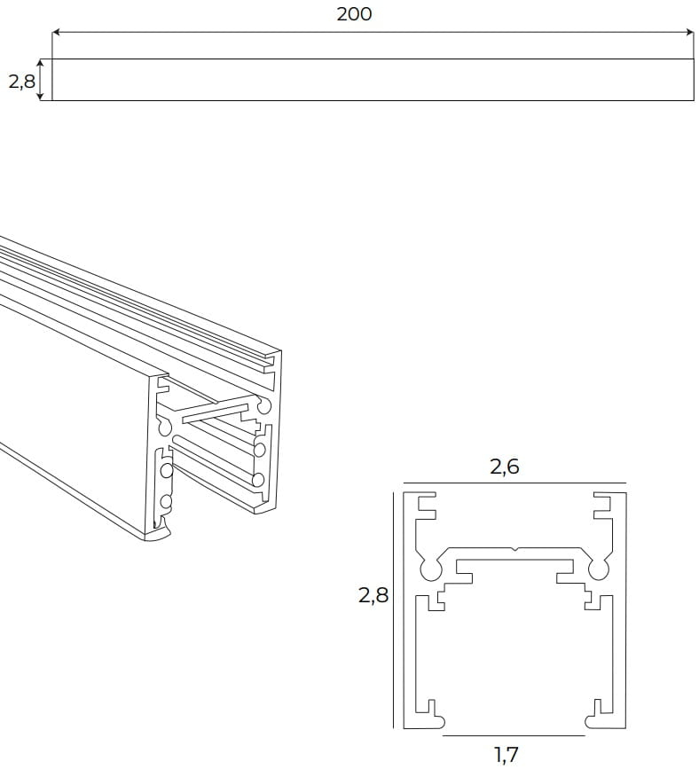 Max Light - Sina magnetica SLIM - montata aparent - 2m [3]