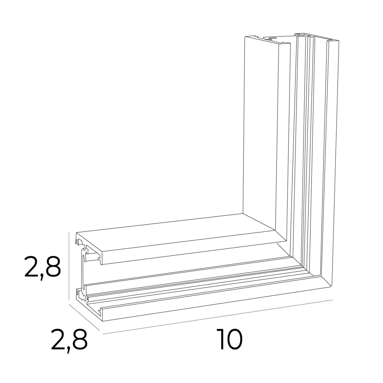 Max Light - Colt plan 90 grd pt sina magnetica SLIM - montata aparent [3]