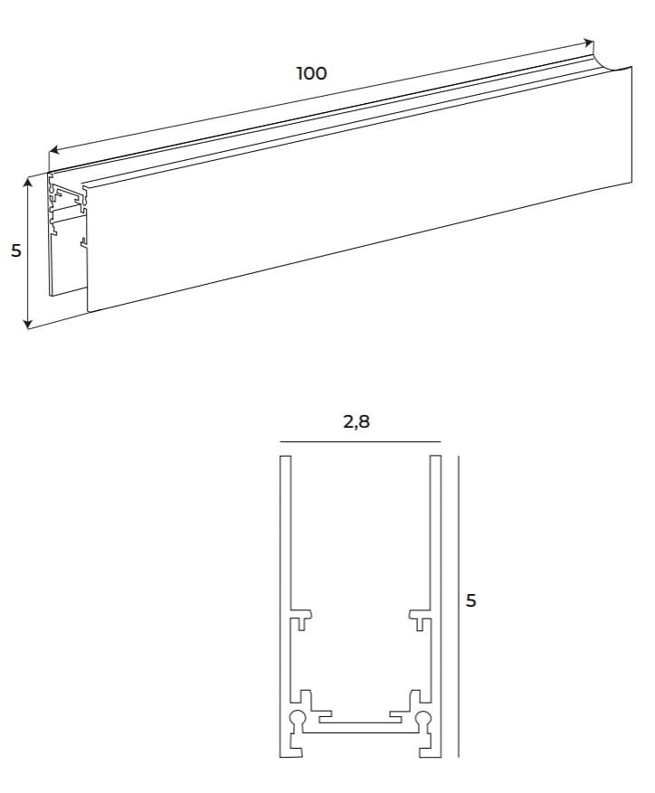 Maxlight MT0018 Magnetic High-profile surface-mounted track 1m [6]