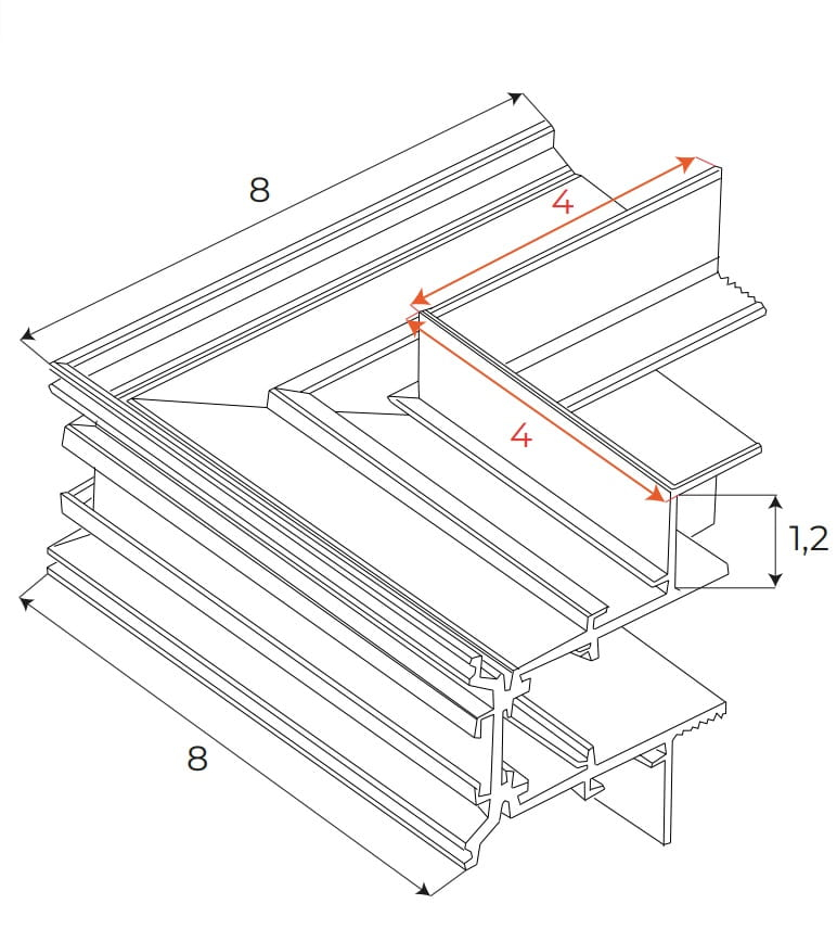 Maxlight MT0027 Magnetic Magnetic Wall-ceiling corner for recessed track MT0023/MT0024 [4]